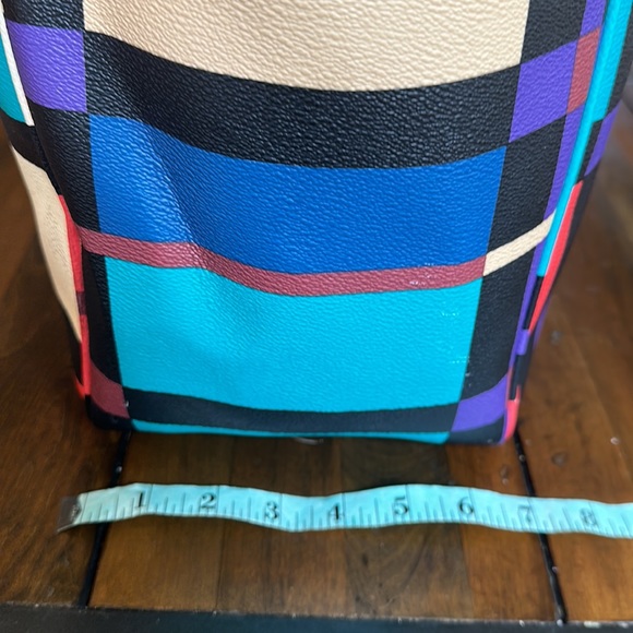 Kate Spade Colorblock Leather Tote Patent Leather Handles - Picture 6 of 14